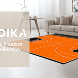 Ultra Soft Area Rug, Non Slip, Stain Resistant, Washable Area Rugs for Living Room, Bedroom, Whimsical Sports-Inspired Art Piece(Orange)