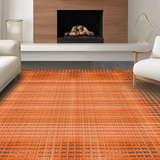 Ultra Soft Area Rug, Non Slip, Stain Resistant, Washable Area Rugs for Living Room, Bedroom, Stylish Cozy Runner Appeal(Orange)