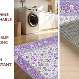 Ultra Soft Area Rug, Non Slip, Stain Resistant, Washable Area Rugs for Living Room, Bedroom, Elegant Purple Botanical Arrangement(Purple)