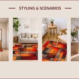 Ultra Soft Area Rug, Non Slip, Stain Resistant, Washable Area Rugs for Living Room, Bedroom, Abstract Geometric Indoor(Red)