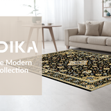 Elegant Black Floral Medallion(Black)