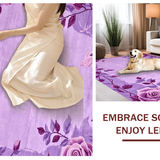 Ultra Soft Area Rug, Non Slip, Stain Resistant, Washable Area Rugs for Living Room, Bedroom, Vibrant Cozy Botanical Touch(Purple)