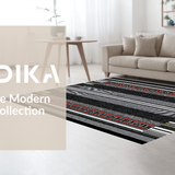 Ultra Soft Area Rug, Non Slip, Stain Resistant, Washable Area Rugs for Living Room, Bedroom, Sleek Modern Graphic Animal Motif(Black)