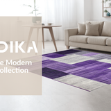 Ultra Soft Area Rug, Non Slip, Stain Resistant, Washable Area Rugs for Living Room, Bedroom, Sophisticated Tiled Geometric Arrangement(Purple)