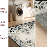 Ultra Soft Area Rug, Non Slip, Stain Resistant, Washable Area Rugs for Living Room, Bedroom, Stylish Abstract Botanical Theme(Gray)