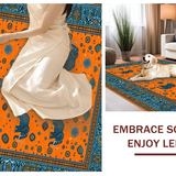 Ultra Soft Area Rug, Non Slip, Stain Resistant, Washable Area Rugs for Living Room, Bedroom, Playful Orange and Blue Fusion(Orange)