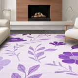 Ultra Soft Area Rug, Non Slip, Stain Resistant, Washable Area Rugs for Living Room, Bedroom, Chic Cute Lavender Circle Statement(Purple)