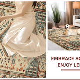 Ultra Soft Area Rug, Non Slip, Stain Resistant, Washable Area Rugs for Living Room, Bedroom, Western Rubber Backing(Beige)