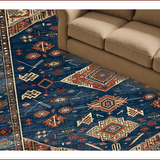 Ultra Soft Area Rug, Non Slip, Stain Resistant, Washable Area Rugs for Living Room, Bedroom, Tribal Inspired Vintage Motif(Blue)