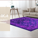 Ultra Soft Area Rug, Non Slip, Stain Resistant, Washable Area Rugs for Living Room, Bedroom, Vibrant Floral Boho Tapestry(Purple)