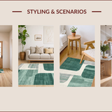 Ultra Soft Area Rug, Non Slip, Stain Resistant, Washable Area Rugs for Living Room, Bedroom, Artistic Modern Distressed Texture(Green)