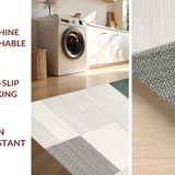 Ultra Soft Area Rug, Non Slip, Stain Resistant, Washable Area Rugs for Living Room, Bedroom, Calming Pastel Patterned Harmony(Gray)
