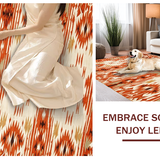 Ultra Soft Area Rug, Non Slip, Stain Resistant, Washable Area Rugs for Living Room, Bedroom, Elegant Neutral Toned Stripes(Orange)