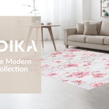 Ultra Soft Area Rug, Non Slip, Stain Resistant, Washable Area Rugs for Living Room, Bedroom, Chic Floral Pastel Elegance(Ivory)