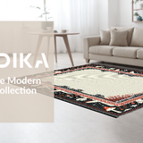 Ultra Soft Area Rug, Non Slip, Stain Resistant, Washable Area Rugs for Living Room, Bedroom, Elegant Dark Floral Whimsy(Black)