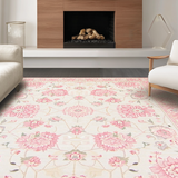 Ultra Soft Area Rug, Non Slip, Stain Resistant, Washable Area Rugs for Living Room, Bedroom, Modern Soft Oval Silhouette(Ivory)