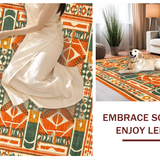 Ultra Soft Area Rug, Non Slip, Stain Resistant, Washable Area Rugs for Living Room, Bedroom, Artful Mid-Century Color Fusion(Orange)