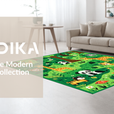 Ultra Soft Area Rug, Non Slip, Stain Resistant, Washable Area Rugs for Living Room, Bedroom, Fun and Quirky Zoo Inspired Style(Green)