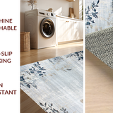 Ultra Soft Area Rug, Non Slip, Stain Resistant, Washable Area Rugs for Living Room, Bedroom, Rustic Textured Diamond Arrangement(Gray)