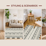 Ultra Soft Area Rug, Non Slip, Stain Resistant, Washable Area Rugs for Living Room, Bedroom, Scalloped Bow Knot Preppy Style Accent Rug(Gray)