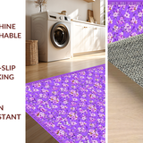 Ultra Soft Area Rug, Non Slip, Stain Resistant, Washable Area Rugs for Living Room, Bedroom, Whimsical Flower Motif Delight(Purple)