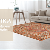 Ultra Soft Area Rug, Non Slip, Stain Resistant, Washable Area Rugs for Living Room, Bedroom, Modern Minimalist Terracotta Carpet for Home Office(Orange)