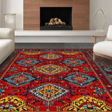 Ultra Soft Area Rug, Non Slip, Stain Resistant, Washable Area Rugs for Living Room, Bedroom, Elegant Multi-Tonal Woven Design(Red)