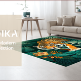 Ultra Soft Area Rug, Non Slip, Stain Resistant, Washable Area Rugs for Living Room, Bedroom, Earthy Jungle Inspired Decor Piece(Orange)