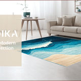 Ultra Soft Area Rug, Non Slip, Stain Resistant, Washable Area Rugs for Living Room, Bedroom, Serene Oceanic Abstract Design(Blue)