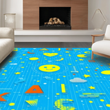 Playful Geometric Number and Shape Design(Blue)