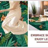 Ultra Soft Area Rug, Non Slip, Stain Resistant, Washable Area Rugs for Living Room, Bedroom, Charming Leafy Jungle Scene(Green)