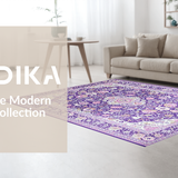 Ultra Soft Area Rug, Non Slip, Stain Resistant, Washable Area Rugs for Living Room, Bedroom, Artistic Lavender Bloom Composition(Purple)