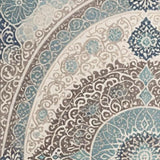 Ultra Soft Area Rug, Non Slip, Stain Resistant, Washable Area Rugs for Living Room, Bedroom, Damask Grey and Teal Office Stain-Resistant Carpet(Beige)