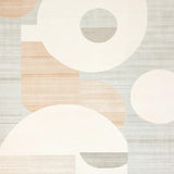 Minimalist Ivory Beige Area with Intersecting Circles and Angular Forms(Beige)