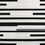 Ultra Soft Area Rug, Non Slip, Stain Resistant, Washable Area Rugs for Living Room, Bedroom, Sophisticated Dual Color Linear Design Smooth Surface Patio Accent Piece(Black)