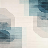 Ultra Soft Area Rug, Non Slip, Stain Resistant, Washable Area Rugs for Living Room, Bedroom, Serene Square Abstract Watercolor Style Beige & Sky Blue Hues(Beige)