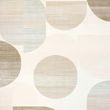 Modern Abstract with Intersecting Circular Forms and Fluid Shapes(Beige)