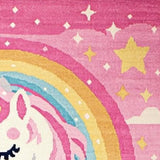 Ultra Soft Area Rug, Non Slip, Stain Resistant, Washable Area Rugs for Living Room, Bedroom, Unicorn-Themed Plush Nursery Area Carpet(Red)