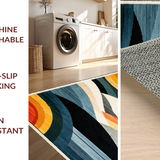 Ultra Soft Area Rug, Non Slip, Stain Resistant, Washable Area Rugs for Living Room, Bedroom, Bold Rainbow Spectrum Aesthetic(Orange)