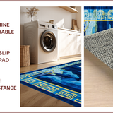 Ultra Soft Area Rug, Non Slip, Stain Resistant, Washable Area Rugs for Living Room, Bedroom, Cultural Woolen Entryway Doormat for Artistic Homes(Blue)