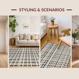 Ultra Soft Area Rug, Non Slip, Stain Resistant, Washable Area Rugs for Living Room, Bedroom, Monochrome Striped Rug, Modern Geometric Design(Gray)
