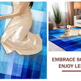 Ultra Soft Area Rug, Non Slip, Stain Resistant, Washable Area Rugs for Living Room, Bedroom, Artistic Abstract Color Fusion(Blue)