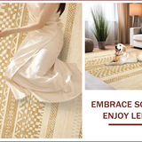 Ultra Soft Area Rug, Non Slip, Stain Resistant, Washable Area Rugs for Living Room, Bedroom, Rustic Tan Trellis Design Element(Beige)