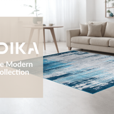 Ultra Soft Area Rug, Non Slip, Stain Resistant, Washable Area Rugs for Living Room, Bedroom, Rustic Neutral Watercolor Impression(Blue)