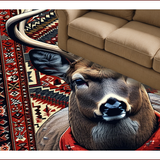 Ultra Soft Area Rug, Non Slip, Stain Resistant, Washable Area Rugs for Living Room, Bedroom, Faux Deer Cowhide(Red)