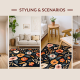 Luxurious Floral Accents in Dark(Black)