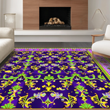 Ultra Soft Area Rug, Non Slip, Stain Resistant, Washable Area Rugs for Living Room, Bedroom, Graceful Curved Floral Elements(Purple)