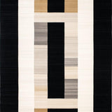 Ultra Soft Area Rug, Non Slip, Stain Resistant, Washable Area Rugs for Living Room, Bedroom, Sonoma Lines Area Rug Beige & Black Geometric Abstract Design(Gray)