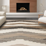Ultra Soft Area Rug, Non Slip, Stain Resistant, Washable Area Rugs for Living Room, Bedroom, Trendy Warm Tones Weave(Beige)