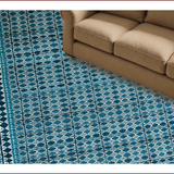 Ultra Soft Area Rug, Non Slip, Stain Resistant, Washable Area Rugs for Living Room, Bedroom, Vibrant Modern Trellis Aesthetic(Blue)